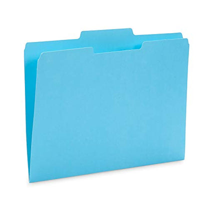 Blue Summit Supplies 100 File Folders, Letter Size, 1/3 Cut, Ocean Tones | Durable 11pt, 1/3 cut top tab, blue and green ocean tones, for office, school, and home filing - color: Ocean Tone
