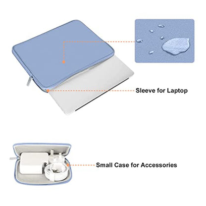 MOSISO Laptop Case 13 inch, 13 inch Laptop Sleeve Bag Compatible with MacBook Neo/Air M5 M4 M3 M2 M1 2026-2018 / Pro M2 M1 2026-2016, Neoprene Computer Sleeve Bag with Small Case, Serenity Blue - color: Serenity Blue, size: 13 inch