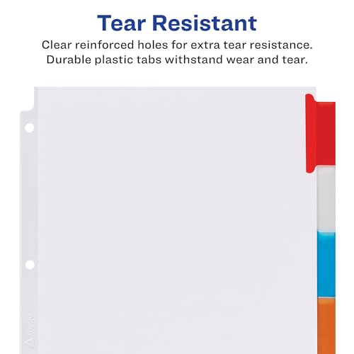 Avery 11220 Big Tab Extra-Wide Dividers, 9-1/4 x 11-1/8, Multicolor, 5 Tabs/Set