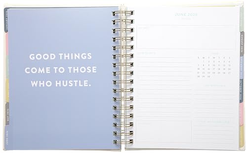 WORLD TRAVELER 2026 Planner Weekly & Monthly Hardcover Spiral Agenda | Hardcover Spiral Lay-Flat Binding, Weekly and Monthly Planning Pages, January to December 2026, 7x8.75 Compact Format - color: White Busy