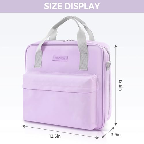Zipper Binder 3 Ring with Shoulder Strap and Handle, Purple 2 Inch 3 Ring Binder with Zipper, Extra Pockets Holds 500 Sheets, Waterproof Trapper Keeper for Middle School & Work Organizer - color: Purple
