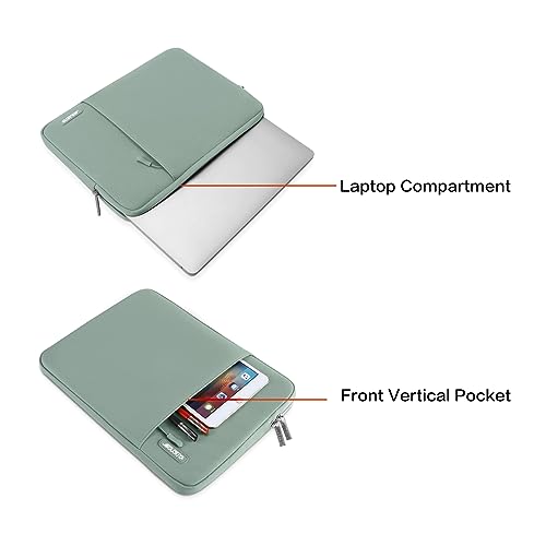 MOSISO Laptop Case 13.3 inch, 13-13.3 inch Laptop Sleeve Compatible with MacBook Air/Pro 13/Pro 14 M5 M4 M3 M2 M1, HP Dell ASUS Lenovo,Polyester Vertical Computer Sleeve Bag with Pocket, Antique Green - color: Antique Green, size: 13.3 inch