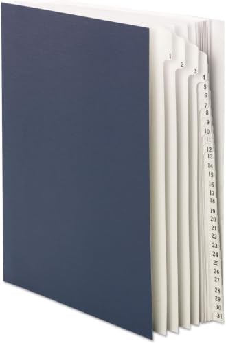 Smead Desk File/Sorter, Daily (1-31), 31 Dividers, Letter Size, Blue (89294) (Pack of 5) - color: Daily - Blue, size: Letter (Pack of 5)