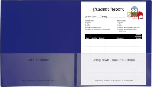 C-Line Classroom Connector School-to-Home Folders, Blue, 25 per Box (32005) (Pack of 6) - size: Box of 25 (Pack of 6)