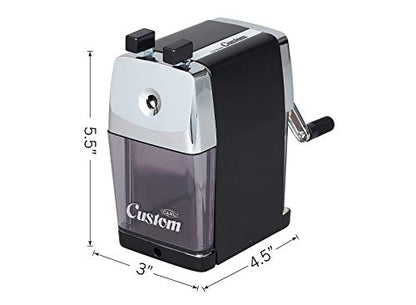 CARL Pencil Sharpener, CC-2000, Black, 5-Point Selector. Manual, Quiet for Office and Home Desks, School Classroom, CUI19018 - color: Black