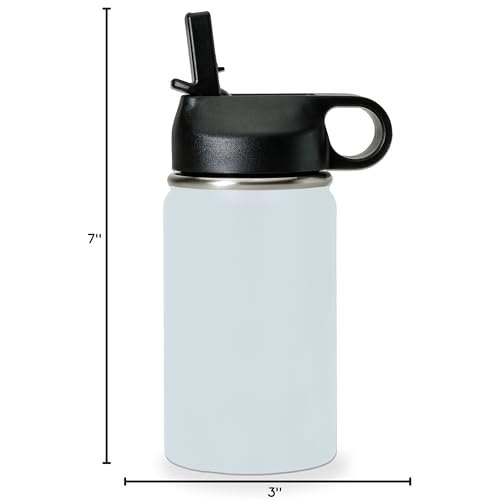 LaserGram Personalized Water Bottle, Grad Cap Class of 2023, 2024, 2025, 2026, 2027, Stainless Steel Double Wall Vacuum Insulated with Flip Top Straw, Custom Engraved Gift (12oz / 335ml Light Blue) - color: Light Blue, size: 12 Ounces