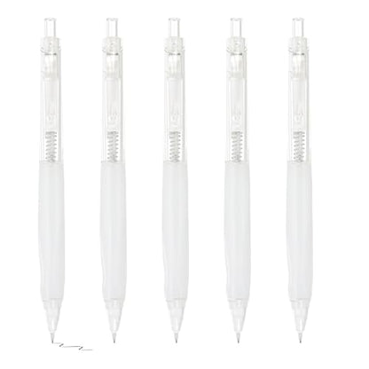M&G 5Pcs Mechanical Pencil Set, 0.5mm Mechanical Lead Pencils for Drafting Sketching Art Class Writing Office Classroom, White