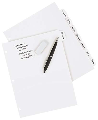 Avery Big Tab Write & Erase Durable Plastic Dividers for 3 Ring Binders, 8-Tab Set, White, 1 Set (16371)