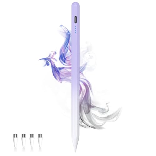 Stylus Pens for Touch Screens Power-Display Tablet Pen POM Tip Magnetic Digital Touch Pen Compatible with iPhone/iPad/Lenovo/and Other iOS/Android Smartphone and Tablet Devices (Gradient Purple - color: 2SS-Gradient Purple