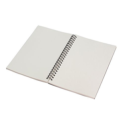 TWONE Soft Cover Spiral Sketchpad Notebooks - Pack of Three - 8.25 inches by 5.5 inches - 100 Pages, 50 Sheets - Perfect for Travel A5 Blank - color: Black Cover