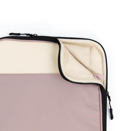 Cream & Pink Tablet Sleeve Case – Slim Protective Tablet Case Compatible with 10th & 11th Generation iPads & iPad Air 11 Inch | Padded Zippered Tablet Sleeve with Organizer - color: Cream w/ Pink