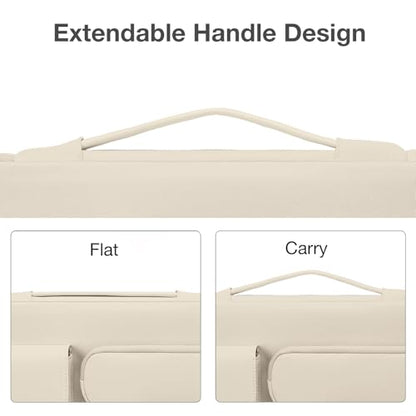 MOSISO 360 Protective Laptop Case 13.3 inch, 13-13.3 inch Laptop Sleeve | Compatible with MacBook Air/Pro 13 / Pro 14, HP Dell ASUS Lenovo,Side Open Bag with 2 Raised&1 Flapover Pockets, Sand - color: Sand, size: 13.3 inch