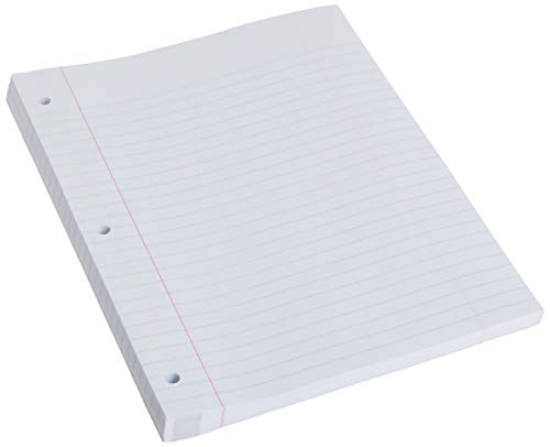 Mead Loose Leaf Paper, Wide Ruled Filler Notebook Paper, Reinforced, 8" x 10-1/2", 100 Sheets, Fits 3-Ring Binder (15006) - size: Pack of 1, style: 100 Sheets