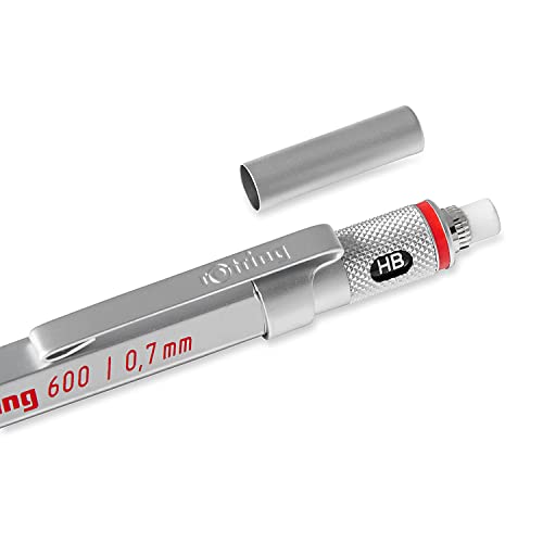 rOtring 600 Mechanical Pencil, 0.7 mm Lead, Silver Metal Barrel - For Technical Writing, Drawing, Sketching - color: Silver, size: 0.7mm