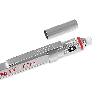 rOtring 600 Mechanical Pencil, 0.7 mm Lead, Silver Metal Barrel - For Technical Writing, Drawing, Sketching - color: Silver, size: 0.7mm