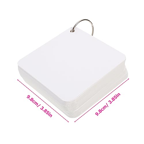 Blank Flash Cards 200-piece Index Cards Metal Ring Binder Pre-punched Holes for Learning Organization
