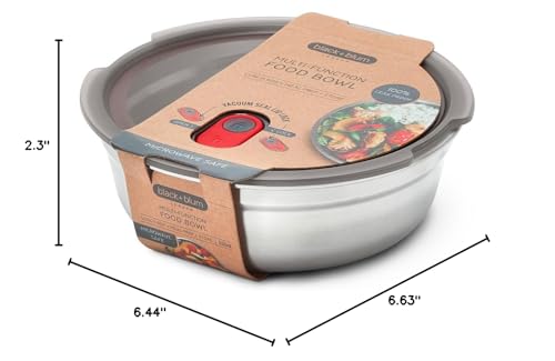 BLACK + BLUM Lunch Bowl - Reusable Meal Prep Containers for Picnic & Camping - Microwavable Stainless Steel Lunch & Dinner Food Storage Box with Leak Proof Lid - Dishwasher & Oven Safe - 650ml | Leak Proof & Airtight, Durable & Reusable, Stackable Food St