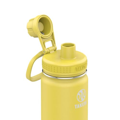 Takeya Actives Insulated Stainless Steel Water Bottle with Spout Lid, 18 Ounce, Canary - color: Canary, size: 18 Ounces
