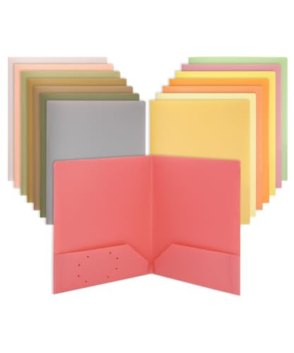 Mr. Pen- Plastic Folders with Pockets, 15 pcs, Colorful | Aesthetic File Folder with Business Card Slot, 2-Pocket Folder, Back to School, Office, Filing Supplies - color: Harvest Hues, size: 15 Pack