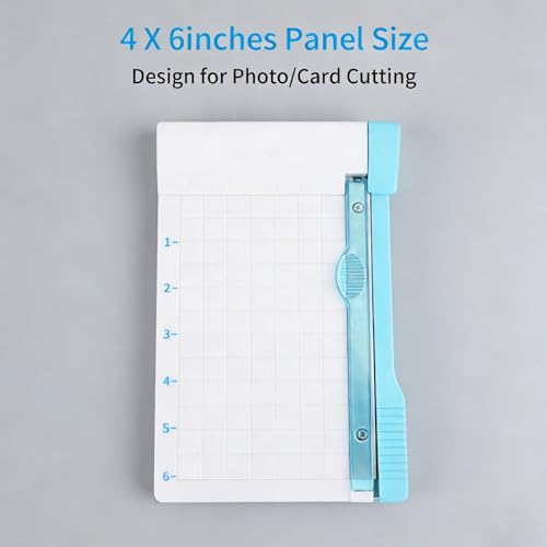 Mini Paper Cutter 6 Inch, Guillotine Paper Trimmer with Safety Blade | Portable Paper Cutting Board for Cardstock, Photos, Scrapbooking, Cards, Labels, Coupons, Office, Home and Craft Projects