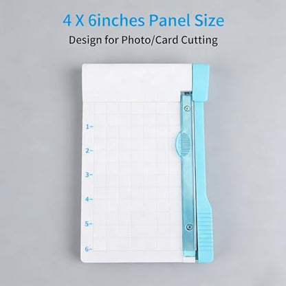 Mini Paper Cutter 6 Inch, Guillotine Paper Trimmer with Safety Blade | Portable Paper Cutting Board for Cardstock, Photos, Scrapbooking, Cards, Labels, Coupons, Office, Home and Craft Projects