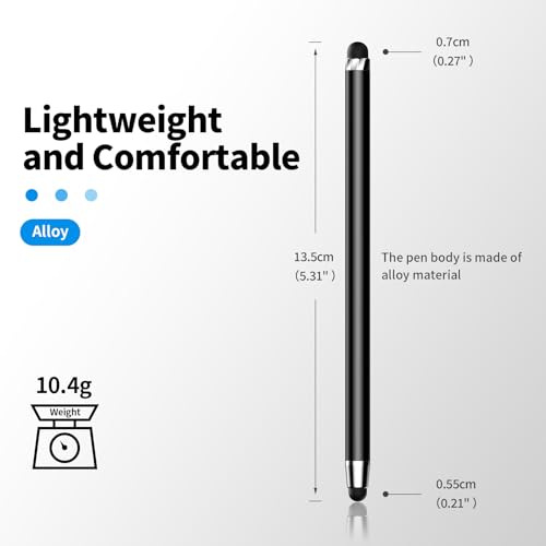 Stylus(10 PCS),Stylus Pen for Touchscreen,High Sensitivity & Precision | Universal Stylus,2-in-1 Rubber Tip,Touch Screens of iPhone/iPad/Android Tablets（Withe & Black） - color: 5PCS White & 5PCS Black