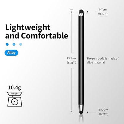Stylus(10 PCS),Stylus Pen for Touchscreen,High Sensitivity & Precision | Universal Stylus,2-in-1 Rubber Tip,Touch Screens of iPhone/iPad/Android Tablets（Withe & Black） - color: 5PCS White & 5PCS Black
