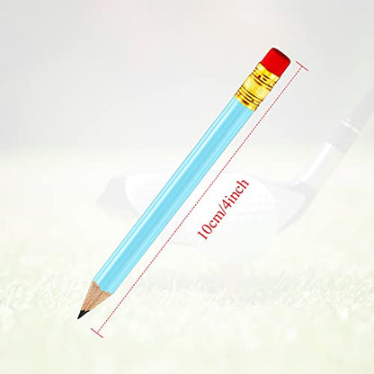 Outus 72 Pieces Golf Pencils Half Pencils with Eraser Mini Bulk Short #2 HB Pre Sharpened for Bridal Shower Wedding Office(Light Blue) - color: Light Blue