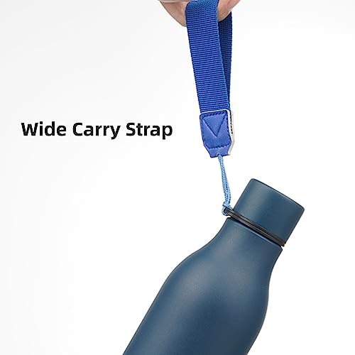 Konokyo Insulated Water Bottle with Strap,18 oz Double Wall Stainless Steel Vacuum Bottles Metal Water Flask,Navy Blue - color: Navy Blue, size: 18 Ounces