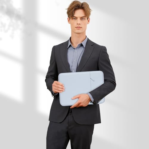 MOSISO Laptop Case 13.3 inch, 13-13.3 inch Laptop Sleeve Compatible with MacBook Air/Pro 13/Pro 14 M5 M4 M3 M2 M1, HP Dell ASUS Lenovo,Polyester Vertical Computer Sleeve Bag with Pocket, Baby Blue - color: Baby Blue, size: 13.3 inch
