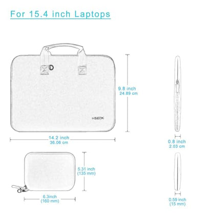Hseok 15-15.4 inch Elastic Laptop Sleeve with Small Case, Neoprene Carrying Bag, Compatible with MacBook Air/Pro 15 M4/M3/M2, Surface Laptop 15, XPS 15 and 15-15.4 inch Notebooks,Light Blue - color: S02b01, size: 15.0"-15.4"