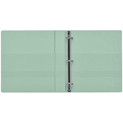 Avery Heavy-Duty View 3 Ring Binder, 1.5 Inch One Touch Slant Rings, 375-Sheet Capacity, DuraHinge, 2.1 Inch Wide Spine, Customizable Clear Cover and Spine, 1 Pastel Sage Green Binder (79819) - size: 0