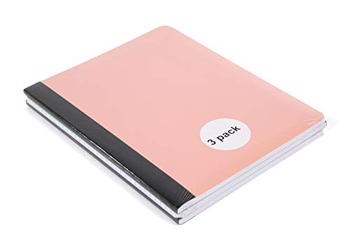 Mintra Office Poly Composition Book (3 Pack, Poly Comp - Salmon, Sage Green, Lavender) - color: Salmon, Sage Green, Lavender, size: 7.5in x 9.75in (3 Pack)