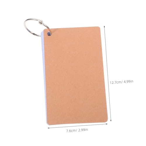 NUOBESTY 6pcs Flashcards Rings Index Cards Notecards for School Study Office Ring Binder Blank Flash Cards College Supplies