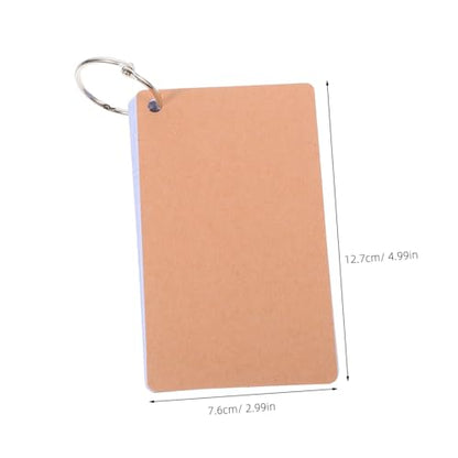 NUOBESTY 6pcs Flashcards Rings Index Cards Notecards for School Study Office Ring Binder Blank Flash Cards College Supplies