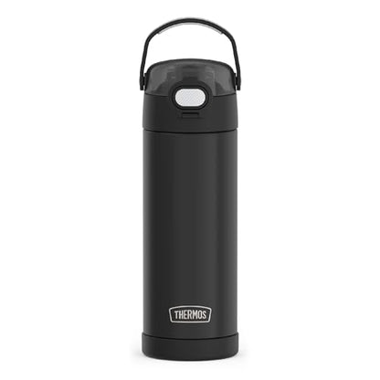 THERMOS FUNTAINER Water Bottle with Spout, 16oz, Black Matte | Kids Stainless Steel Insulated Water Bottle, Keeps Drinks Cold Longer for School & Play, BPA-Free - color: Matte Black, size: 16 Ounces