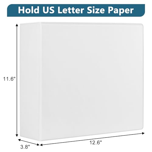 CIXILDTS 3-Inch 3 Ring Binder, Standard 3" Slant-D Ring Binder Fit Letter Size Paper, Presentation View Binders, White, 10-Pack - color: White, size: 3", style: 10-Pack