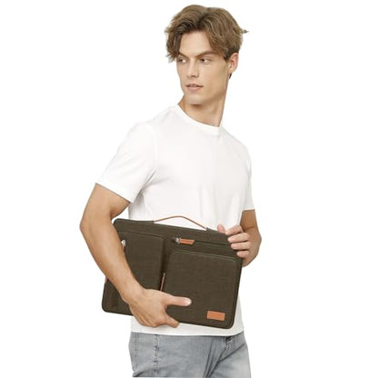 MOSISO 360 Protective Laptop Case 15 inch, 15 inch Laptop Sleeve Compatible with MacBook Air M5 M4 M3 M2 2026-2023, Dell XPS Plus, Side Open Carrying Case with 4 Zipper Pockets&Handle, Carob Brown - color: Carob Brown, size: 15 inch