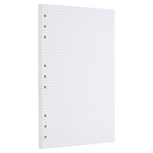 PATIKIL Grid Refill Paper 9-Ring Binder Loose Leaf Planner Filler Paper Planner Inserts, 80 Sheets/160 Pages, Lined - size: B5, style: Grid