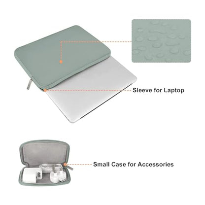 MOSISO Laptop Case 13 inch, 13 inch Laptop Sleeve Bag Compatible with MacBook Neo/Air M5 M4 M3 M2 M1 2026-2018 / Pro M2 M1 2026-2016, Neoprene Computer Sleeve Bag with Small Case, Antique Green - color: Antique Green, size: 13 inch