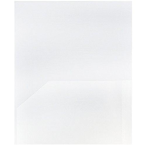 JAM PAPER Plastic 2 Pocket POP Folders - Durable School Folders - Clear - 6/Pack - color: Clear, size: 6 Per Pack