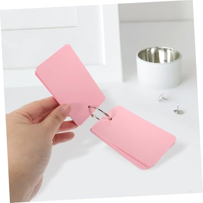 SHERCHPRY 50sheets Blank Learning Flash Cards with Binder Rings Memo Cards for Note-taking and Study for Students Office Use and Diy Projects