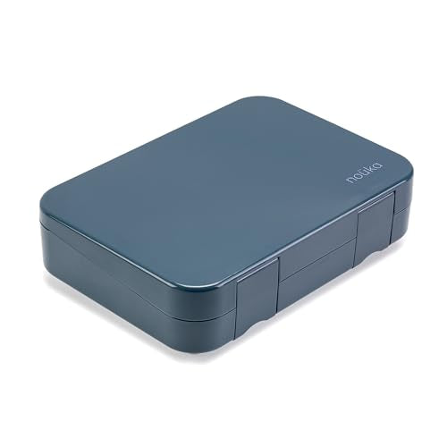 nouka Chill Bento Lunch Box | Easy to Open Latches | Spill Proof Design | 6-Compartment Removable Tray | Deep Ocean