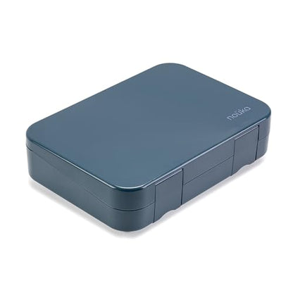 nouka Chill Bento Lunch Box | Easy to Open Latches | Spill Proof Design | 6-Compartment Removable Tray | Deep Ocean
