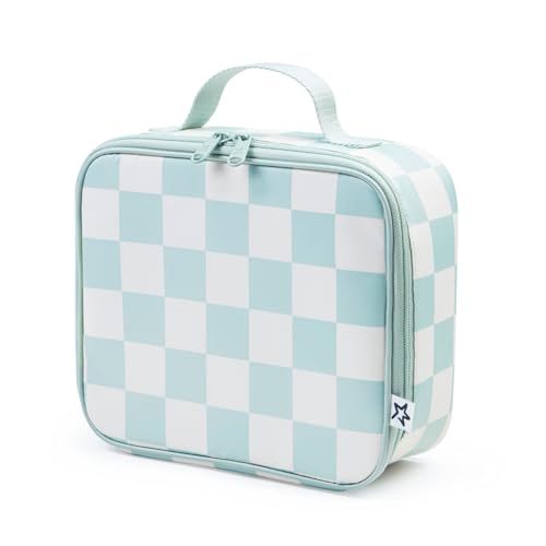Tiny Twinkle Insulated Lunch Box for Girls and Boys | Durable and Reusable for School & Travel | Ages 3 and Up | Waterproof and Easy to Clean | PFAs and BPA Free（Sage Checkers） - color: Sage Checkers