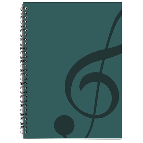 MAXCURY Blank Sheet Music Composition Manuscript Staff Paper Art Music Notebook Black 100 Pages 26x19cm (Water Blue/Ocean Blue) - color: Water Blue/Ocean Blue