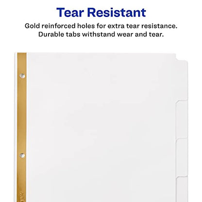 Avery Big Tab Write & Erase Dividers for 3 Ring Binders, 5-Tab Set, 1 Binder Divider Set (23075)