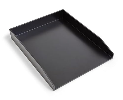 Staples Front‑Load Stackable Plastic Letter Tray, Black, 2‑Pack – Desktop Paper Organizer for Office Files & Documents - size: 1 Pack, style: Letter Tray (Front-Load)