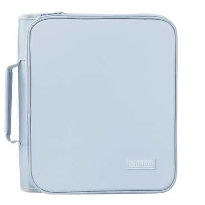 SUNEE Zippered Binder Bag with Handle, 2-Inch 3-Ring O-Ring, 500-Sheet Capacity, Includes Zip Pocket, 5-Tab Expanding File Folder, Multi-Pocket Organizer Binder for Middle School, Dusk Blue - color: Dusk Blue