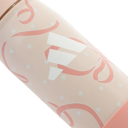 adidas Stainless Steel Metal Water Bottle 20 oz (600 mL) Straw Lid - color: Pink Tint/White/Semi Frozen Turbo Pink/2
